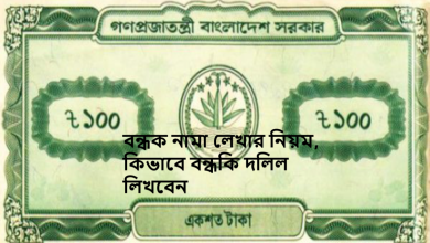 বন্ধক নামা লেখার নিয়ম, কিভাবে বন্ধকি দলিল লিখবেন