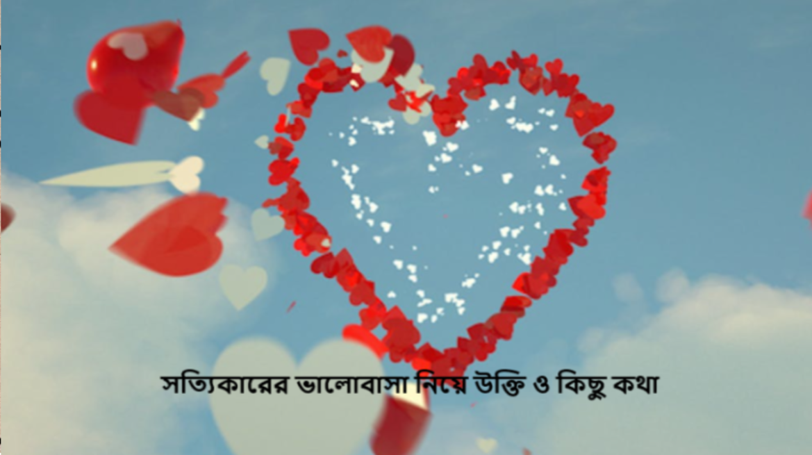 সত্যিকারের ভালোবাসা নিয়ে স্ট্যাটাস, উক্তি ও কিছু কথা